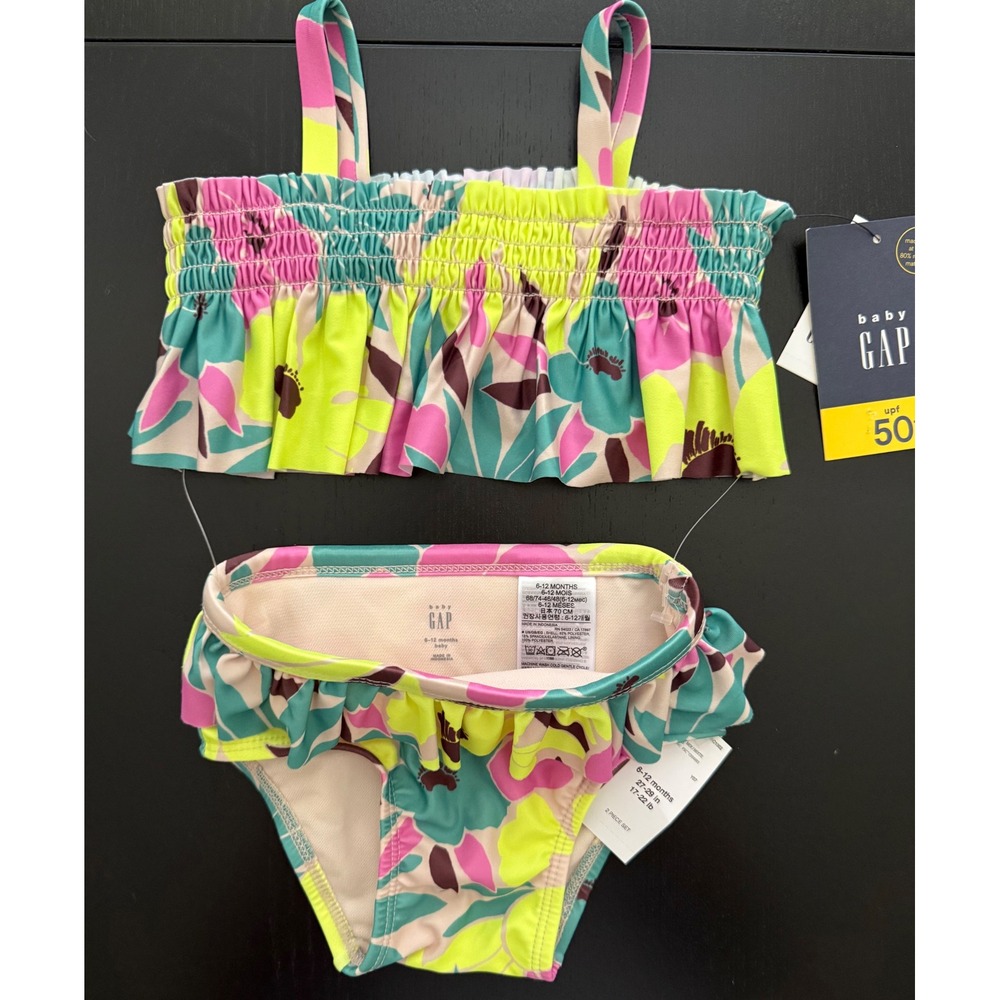NWT Baby Gap Bikini 2-PC Swimsuit Size 6-12 Months Tropical Beachβ Resortwear
